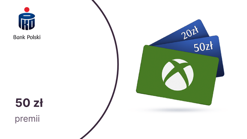 50 zł do Xbox za zakup karty podarunkowej Xbox w bankowości elektronicznej PKO BP