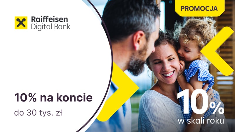 10% na Koncie Oszczędnościowym Start w Raiffeisen Digital Banku
