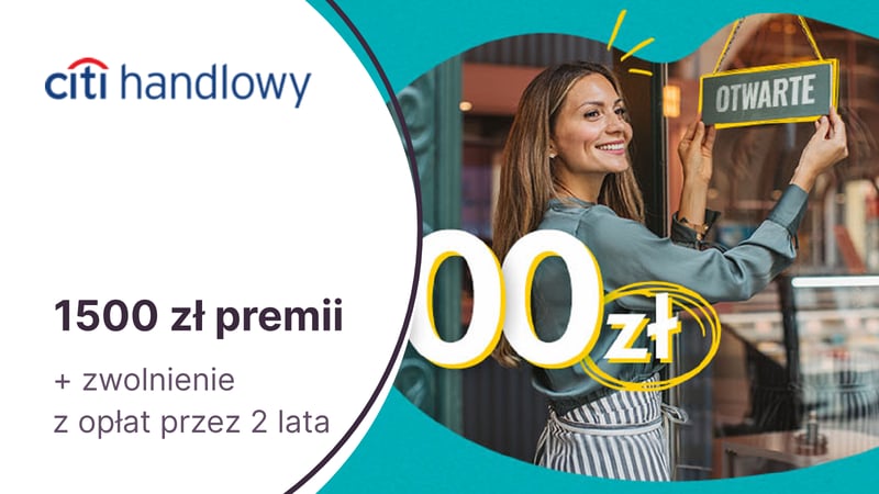 1500 zł premii za aktywne korzystanie z CitiKonta dla biznesu w banku Citi Handlowy