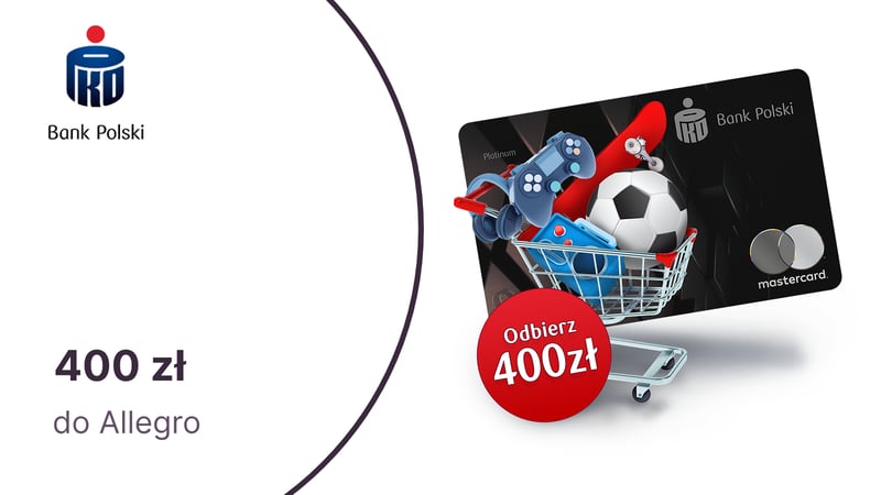 400 zł do Allegro z kartą kredytową PKO Mastercard Platinum z oferty PKO BP