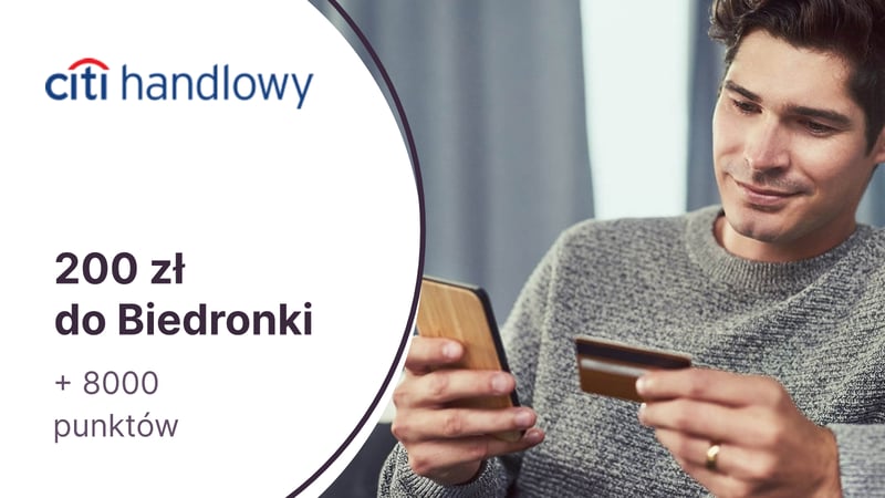 200 zł do Biedronki i 8000 punktów (100 zł) za aktywne korzystanie z karty kredytowej Citibanku. Tylko dla zaproszonych