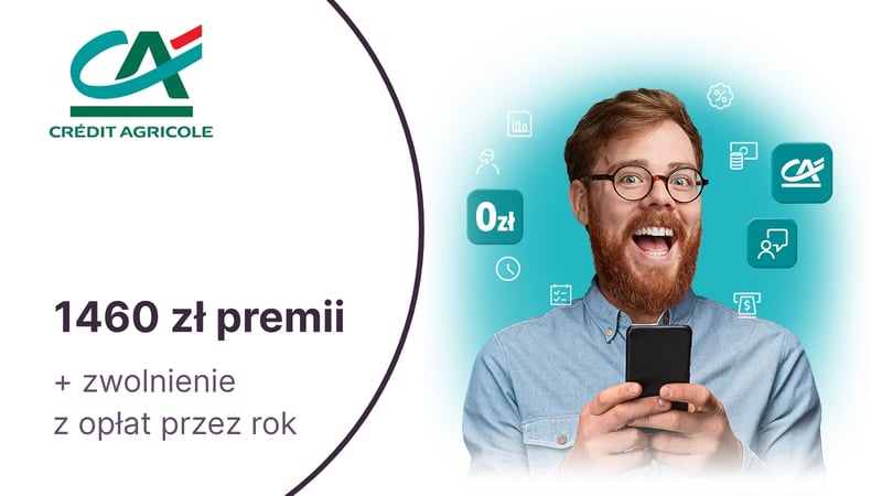 360 zł premii + abonament Orange dla Firm na rok + zwolnienie z opłat z Kontem Biznes w Credit Agricole