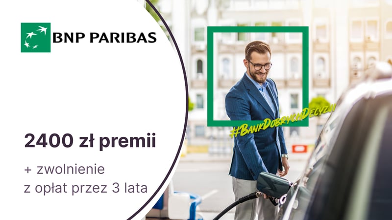2400 zł moneyback + zwolnienie z opłat przez 3 lata za Konto Otwarte na Biznes w BNP Paribas