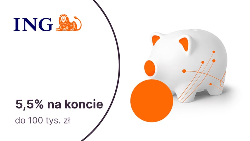 5,5% na Otwartym Koncie Oszczędnościowym dla nowych klientów ING Banku Śląskiego
