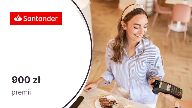 Do 900 zł premii z kartą kredytową Visa Bonus Santander Bank Polska