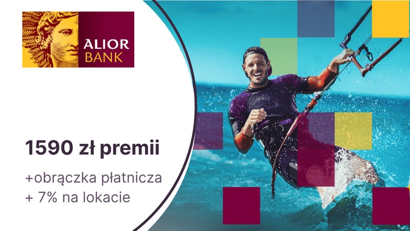 Nawet 1590 zł premii + obrączka płatnicza za Konto Jakże Osobiste w Alior Banku + 7% na lokacie