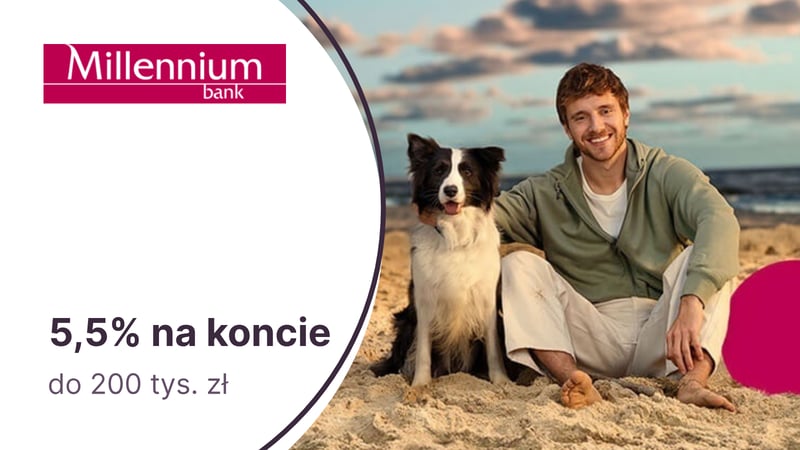 5,5% do 200 tys. zł na Koncie Oszczędnościowym Profit w Banku Millennium