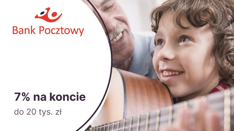 7% do 20 tys. zł na Koncie Oszczędnościowym w Banku Pocztowym
