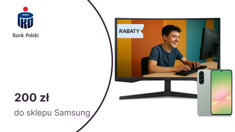 200 zł na zakupy w sklepie Samsung za Pierwsze Konto Oszczędnościowe w PKO BP