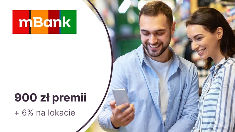 Nawet 800 zł za eKonto do usług + 100 zł za konto dla dziecka lub nastolatka + 6% na lokacie w mBanku