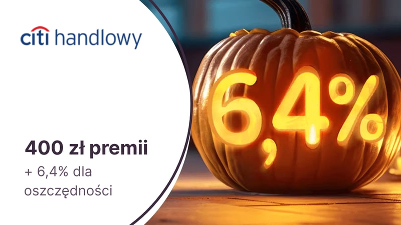 400 zł premii + 6,4% na Koncie Oszczędnościowym za DARMOWE CitiKonto w Citibanku!