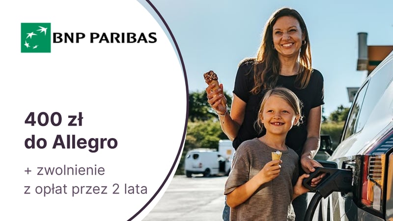 400 zł do Allegro za kartę kredytową z oferty BNP Paribas + dwuletnie zwolnienie z opłaty