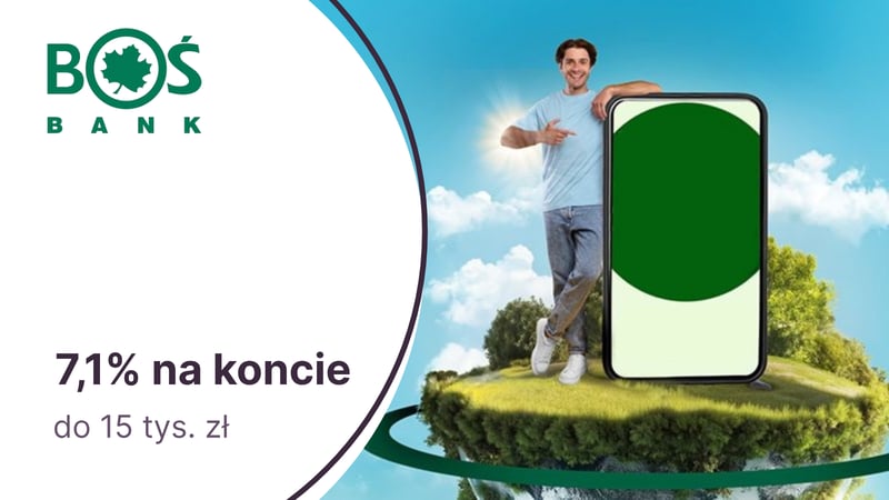 7,1% na Koncie Oszczędnościowym Cyfrowy Zysk w BOŚ Banku