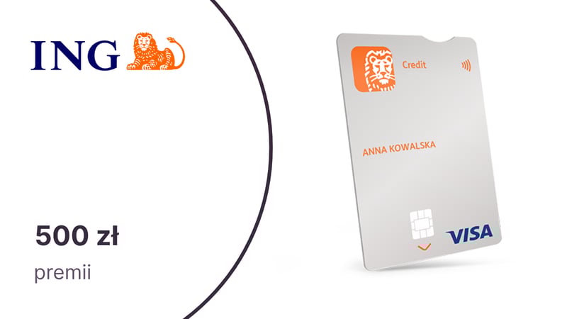 Do 500 zł premii z kartą kredytową od ING Banku Śląskiego