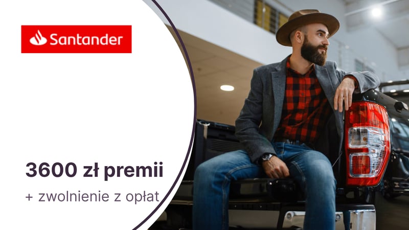 Do 3600 zł premii w promocji Konta Firmowego Online dla JDG w Santanderze
