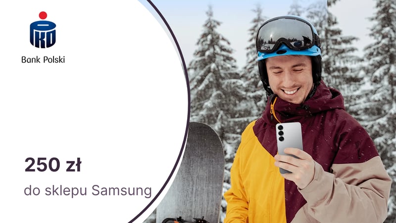 250 zł na zakupy w sklepie Samsung za podwyższenie limitu karty kredytowej z oferty PKO BP