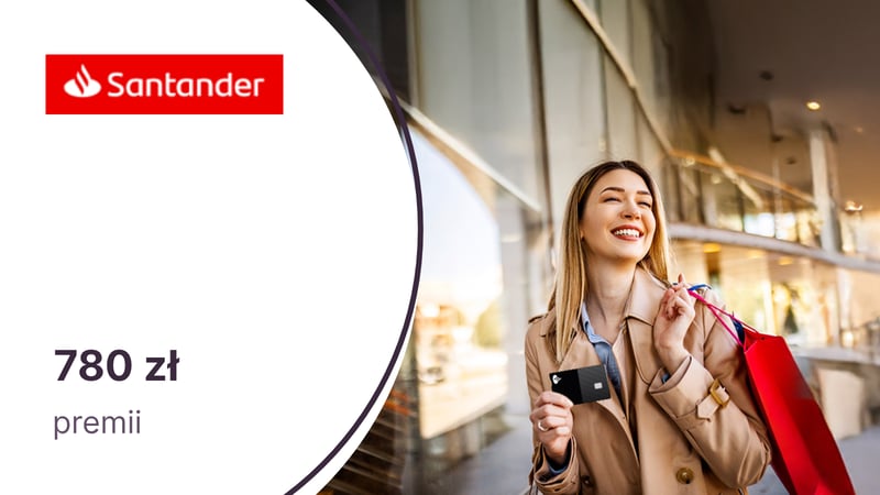 Do 780 zł premii z kartą kredytową Visa Bonus Santander Bank Polska