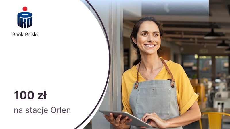 100 zł na stacje Orlen za ubezpieczenie firmy z Bankiem PKO BP