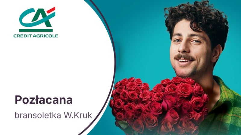 Pozłacana bransoletka W.Kruk za skorzystanie z karty kredytowej maXima w Credit Agricole