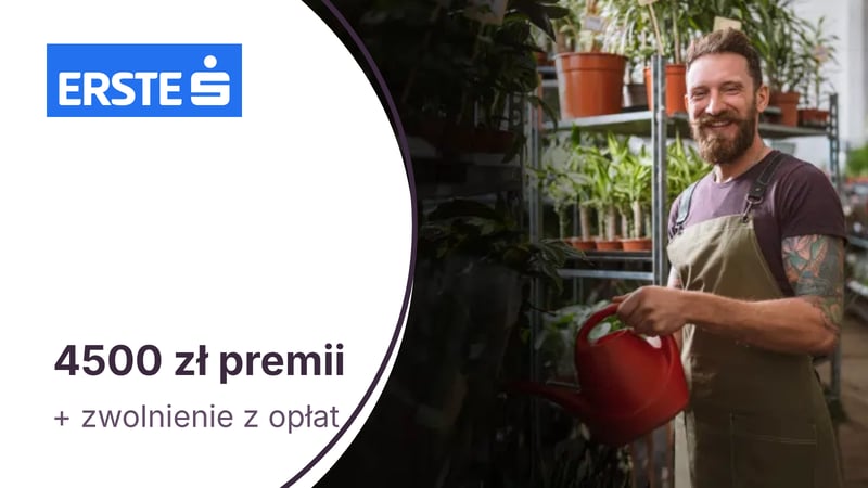 Do 4500 zł premii dla JDG w promocji Konta Firmowego Online w Erste Bank Polska (d. Santander Bank Polska)