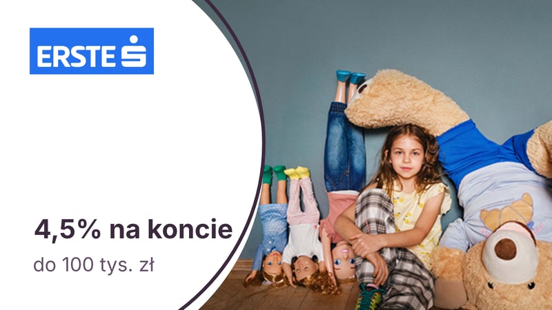 Do 4,5% na Koncie Pro oszczędnościowym w Erste Bank Polska