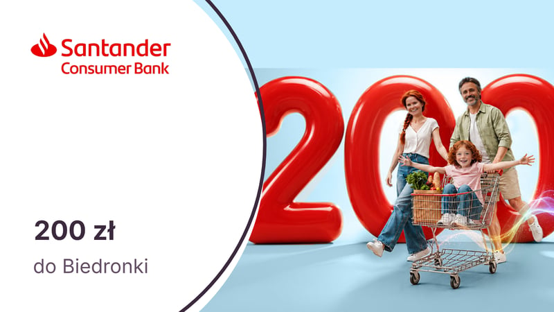 200 zł do Biedronki dla nowych posiadaczy karty kredytowej Visa Comfort Santander Consumer Banku