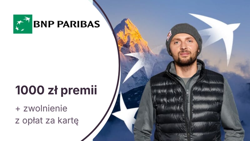 1000 zł + bezterminowe zwolnienie z opłat za kartę z Kontem Otwartym na Ciebie w BNP Paribas