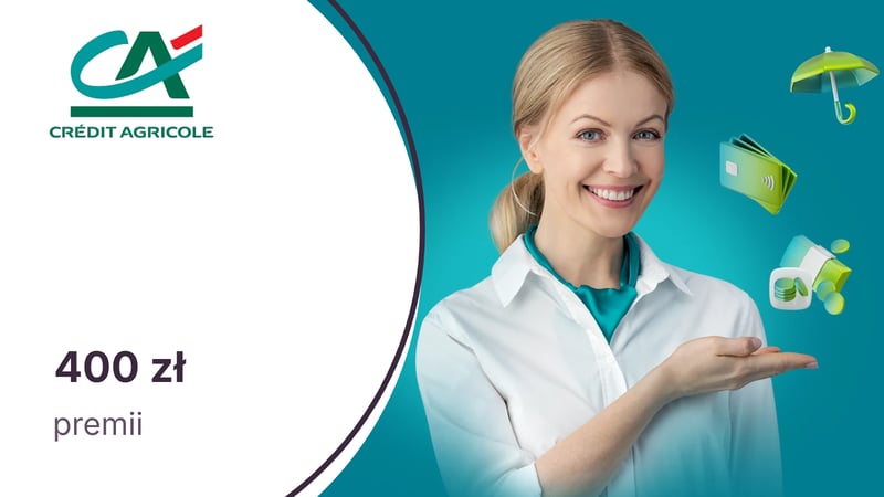 400 zł premii za skorzystanie z karty kredytowej maXima w Credit Agricole