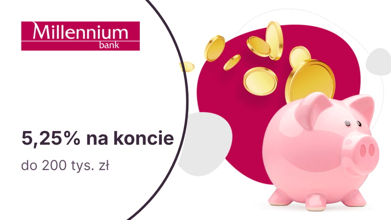 5,25% do 200 tys. zł na Koncie Oszczędnościowym Profit w Banku Millennium