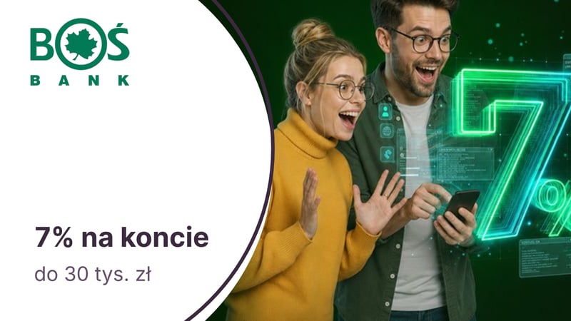 7% na Koncie Oszczędnościowym Cyfrowy Zysk w BOŚ Banku