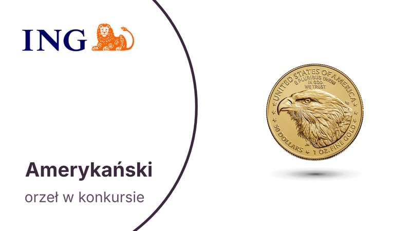 Moneta Amerykański orzeł oraz bony do Allegro w konkursie inwestycyjnym Turbo Wyzwanie ING